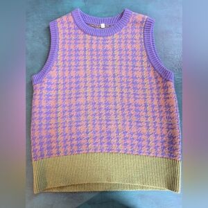 Purple And Green Wool Sweater Vest Argyle Nerd